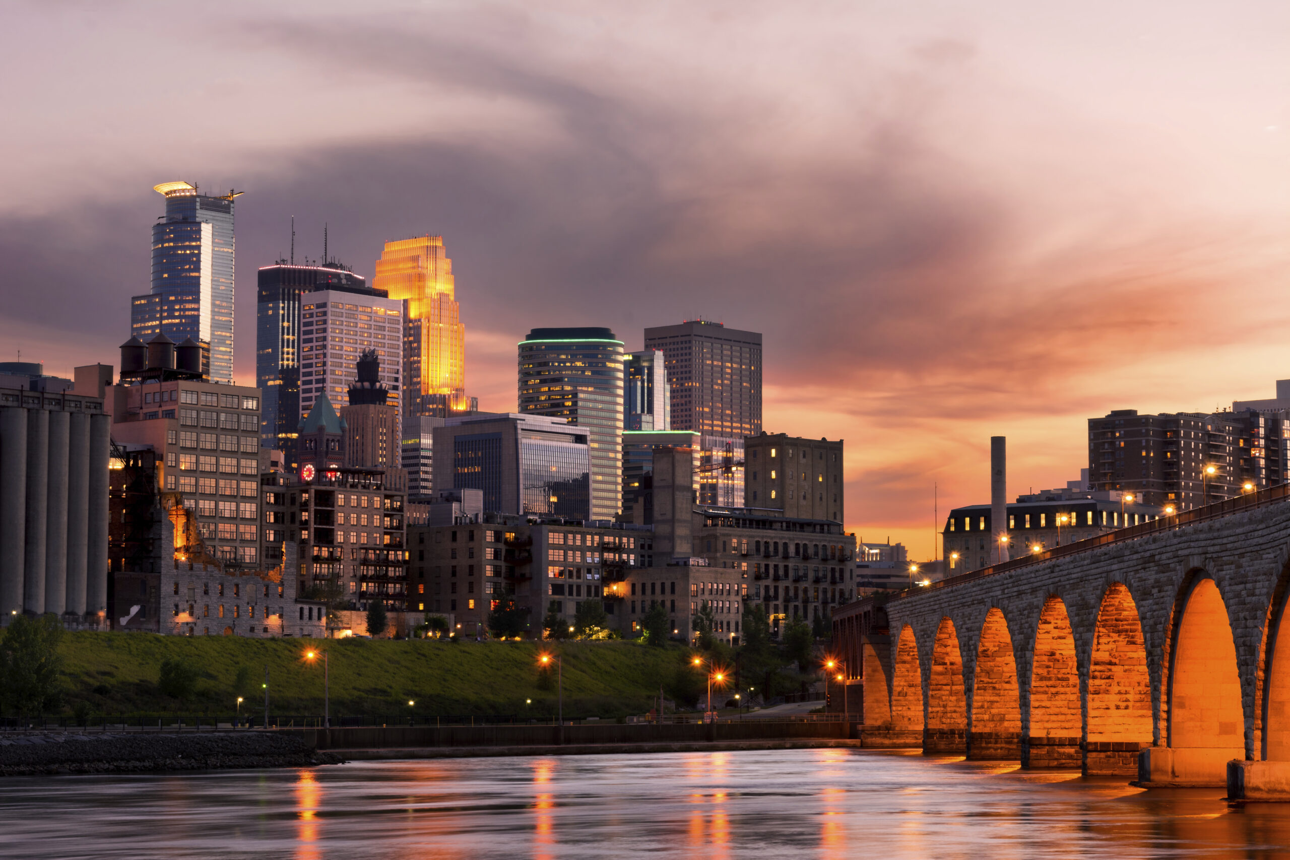 Minneapolis, MN at dusk